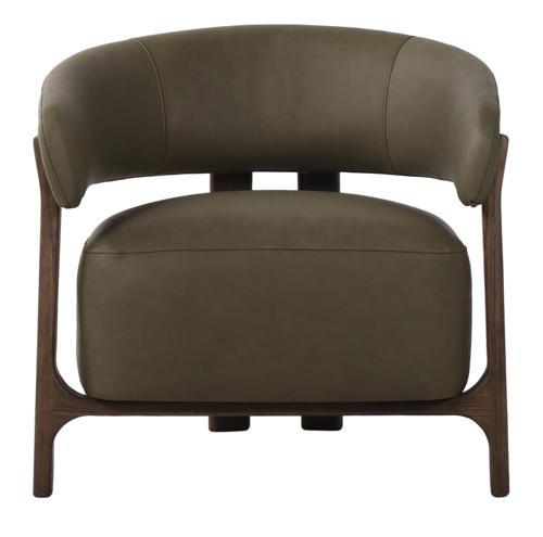 Luna Top Grain Leather Occasional Chair - Olive