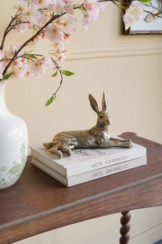 Gold Resin Rabbit Sculpture 260x130x145