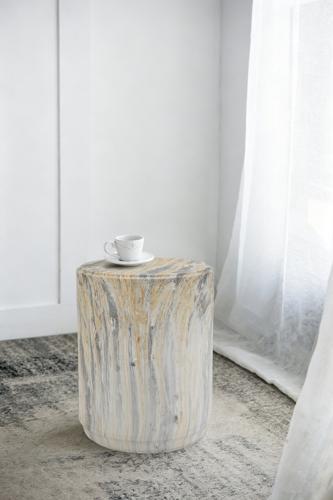 Faux Marble Accent Stool - SE3114