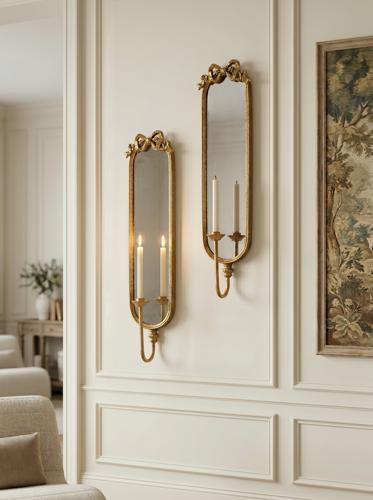 Wall Mirror Sconce Set of 2