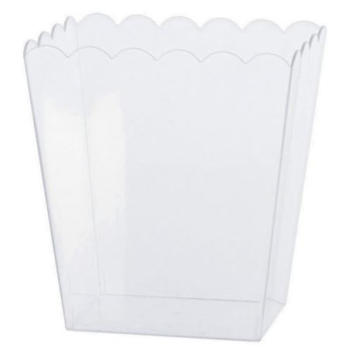 Scalloped Container Clear Plastic - 14cm x 15cm