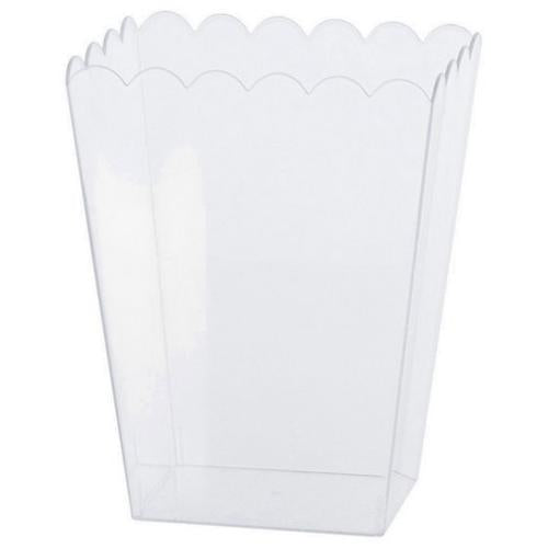 Scalloped Container Clear Plastic - 15cm x 19cm