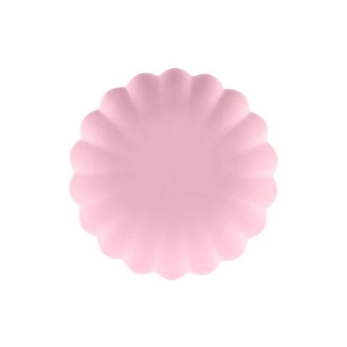 Solid Colour 23cm Reusable Plates Pastel Pink - Pack of 4