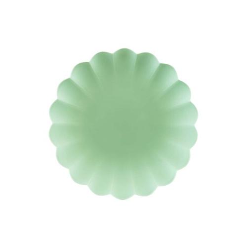 Solid Colour 23cm Reusable Plates Sage - Pack of 4