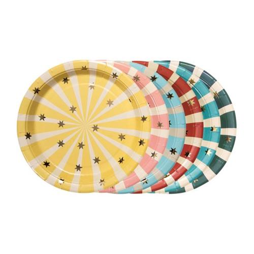 Circus Stripe 17cm Paper Plates - Pack of 6