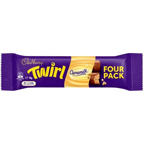 Cadbury Twirl Caramilk 4-Pack 58g - (Pack of 42)