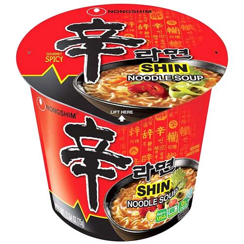 Nongshim Shin Cup Ramyun Noodles - (2 packs of 6)