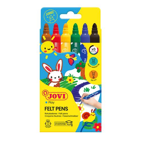 Jovi Washable Maxi Felt-Tip Pen 6 Pack