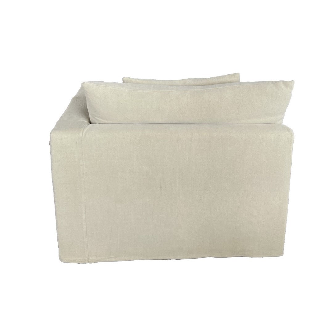 Luxurious right-arm chaise lounge in hemp color, featuring plush upholstery and elegant design for modern living spaces.