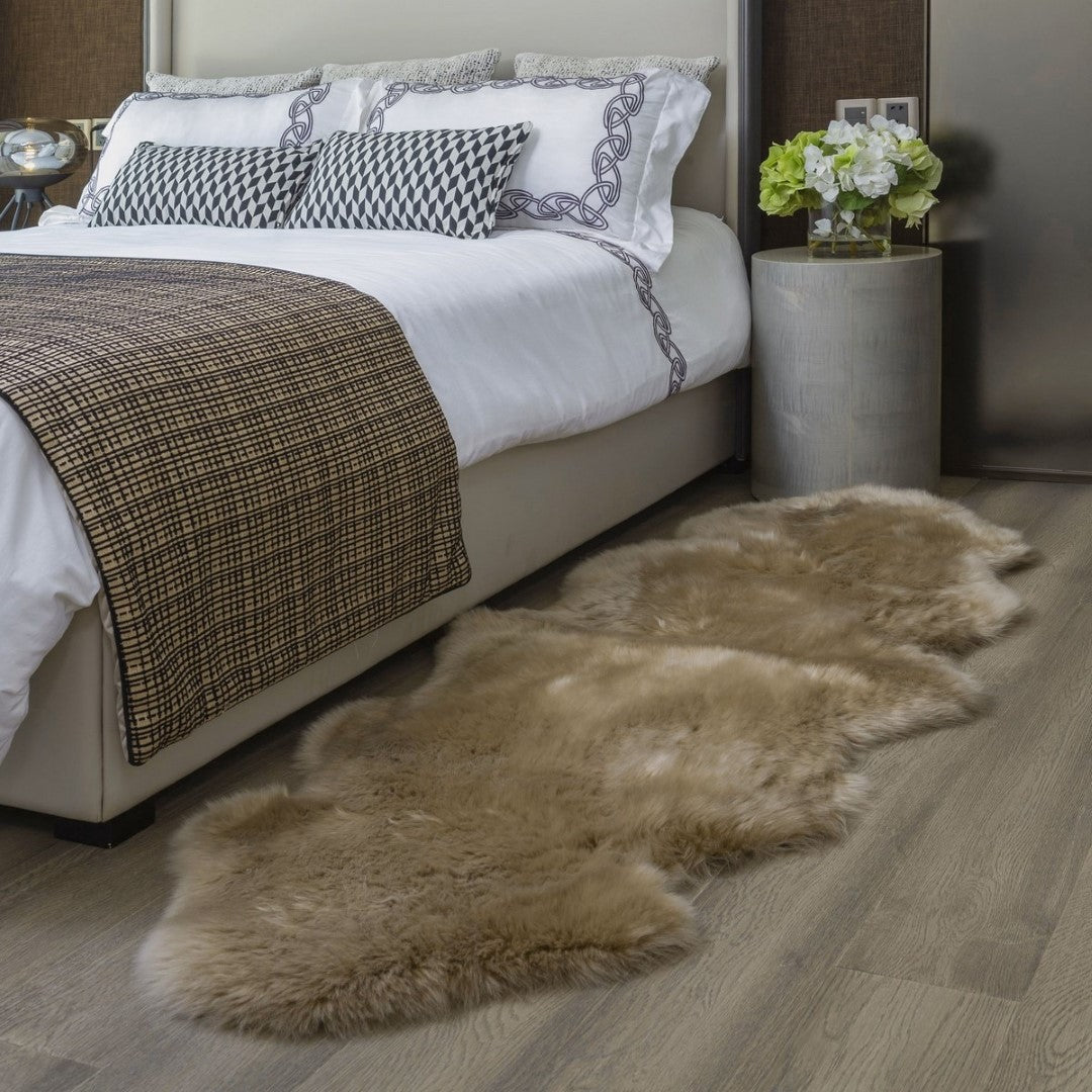 Kaikoura Long Wool Double Nz Sheepskin - Taupe (60cm X 1.8m)