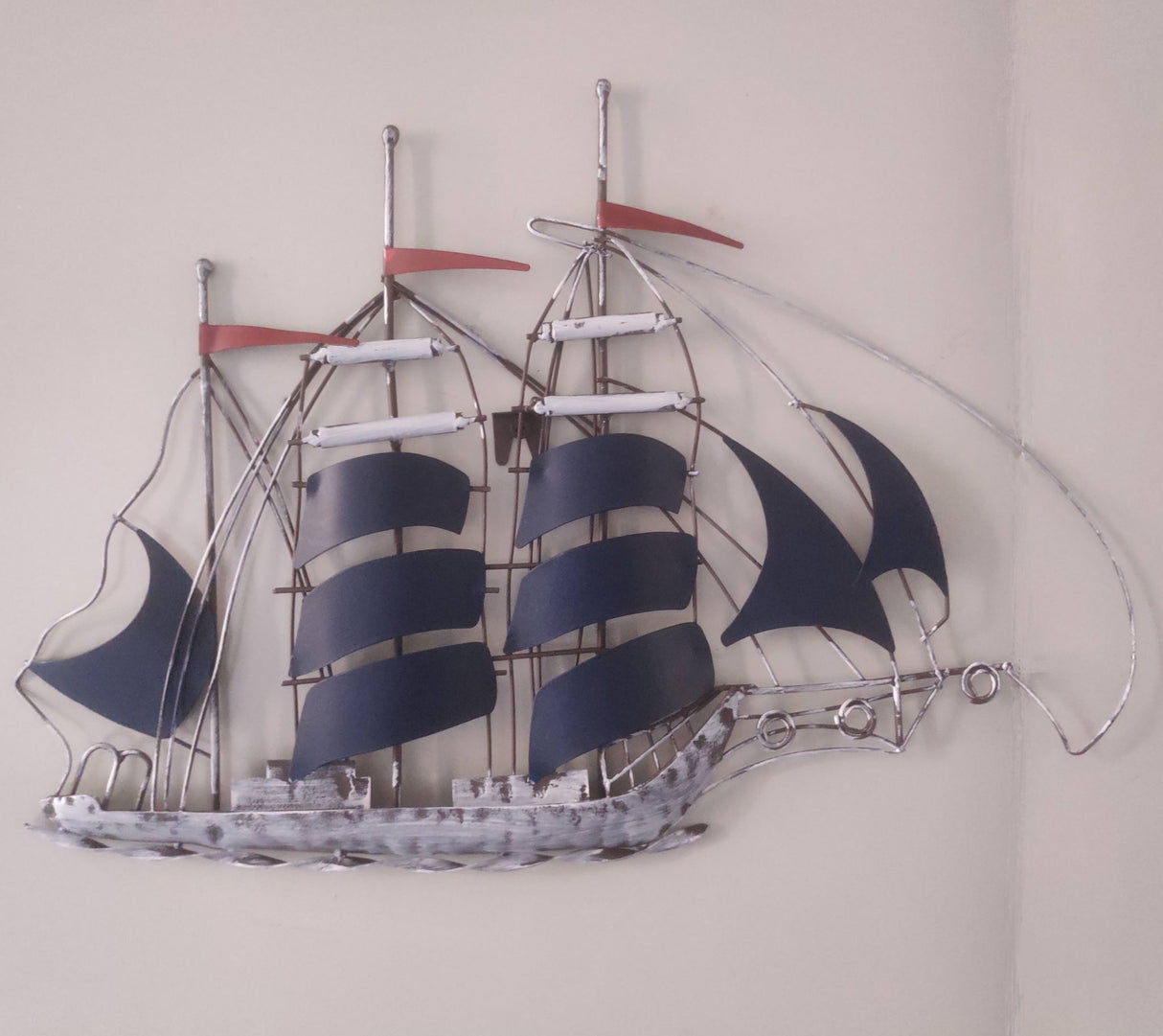 Sailing ship wall art (48 x 33cm) featuring vibrant colors and intricate design, perfect for nautical-themed decor.