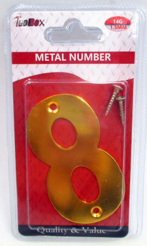 Metal Number 7.3cm #8 (Set Of 4)