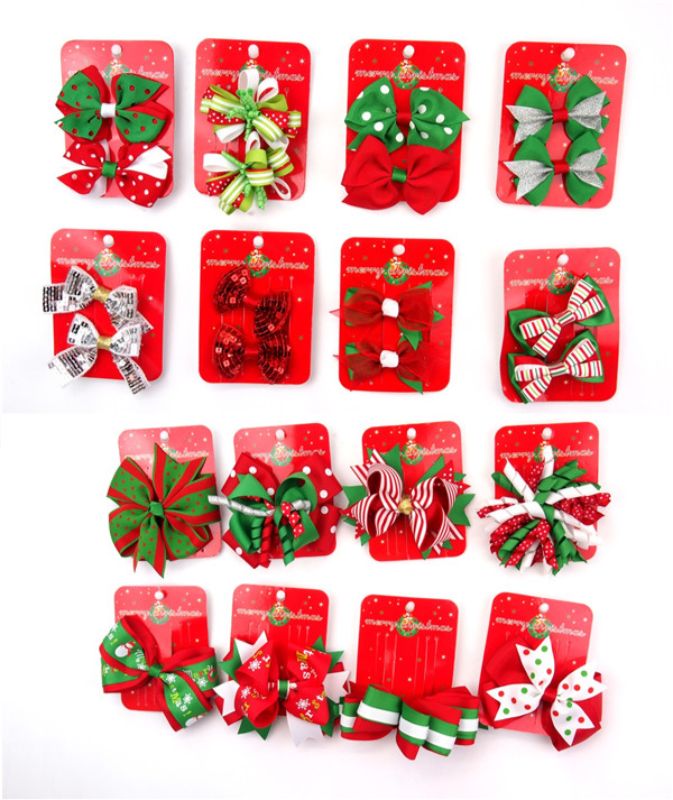Hair Clip With Ribbon Bows - Mega Mix (Set Of 6)