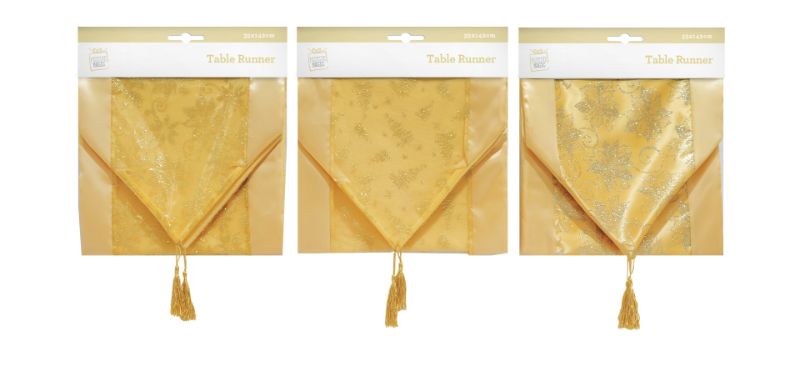 Runner - Gold Sateen With Glit (142cm)