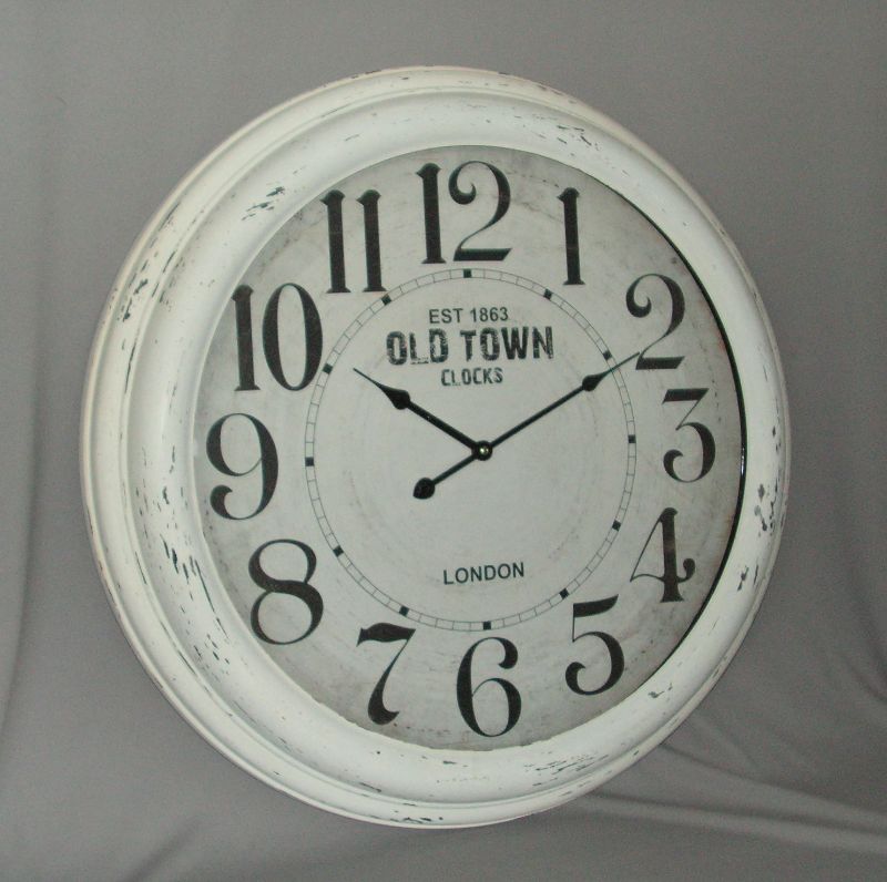 Clock - W/Glass Old Town Cream (62cm)