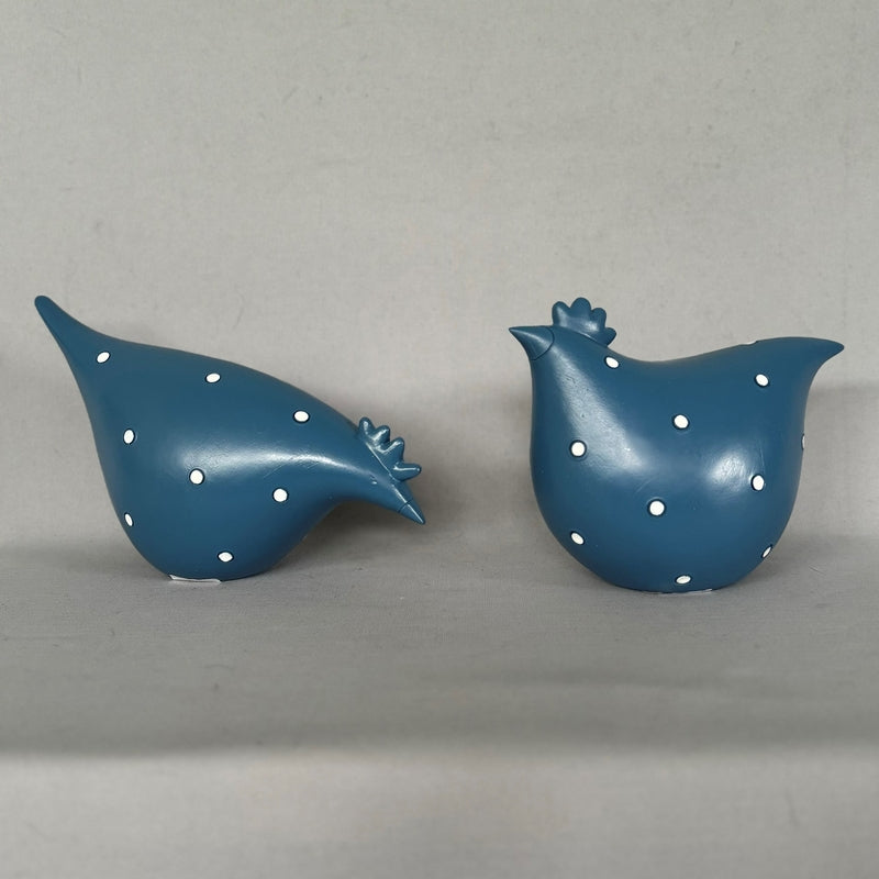Ornament - Blue Spotted Chooks 16 x 10cm (Set of 2)
