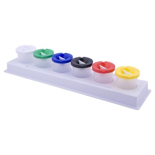 Non-Spill Paint Pots With Tray DAS Set of 6