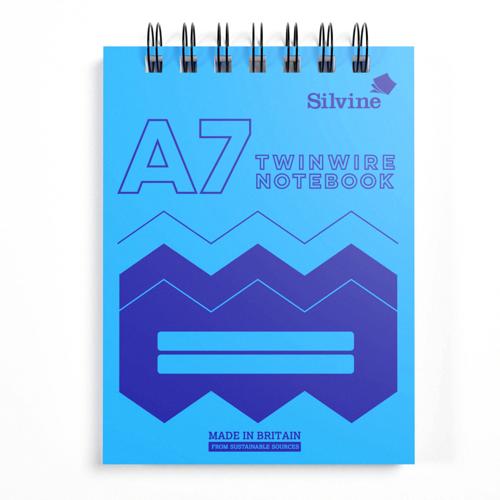 A7 Twin Wire Lined Notebook Silvine Polypropylene 160 Pages