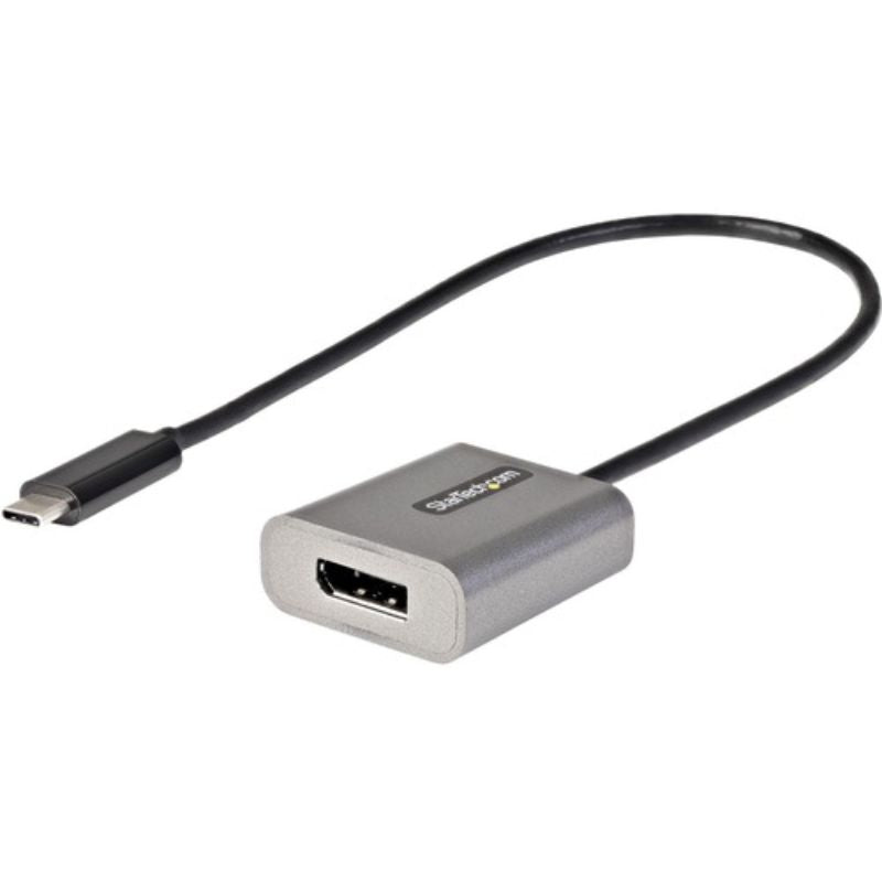 StarTech.com USB-C to DisplayPort Adapter with 12-inch cable for high-resolution 4K/8K video and audio output.