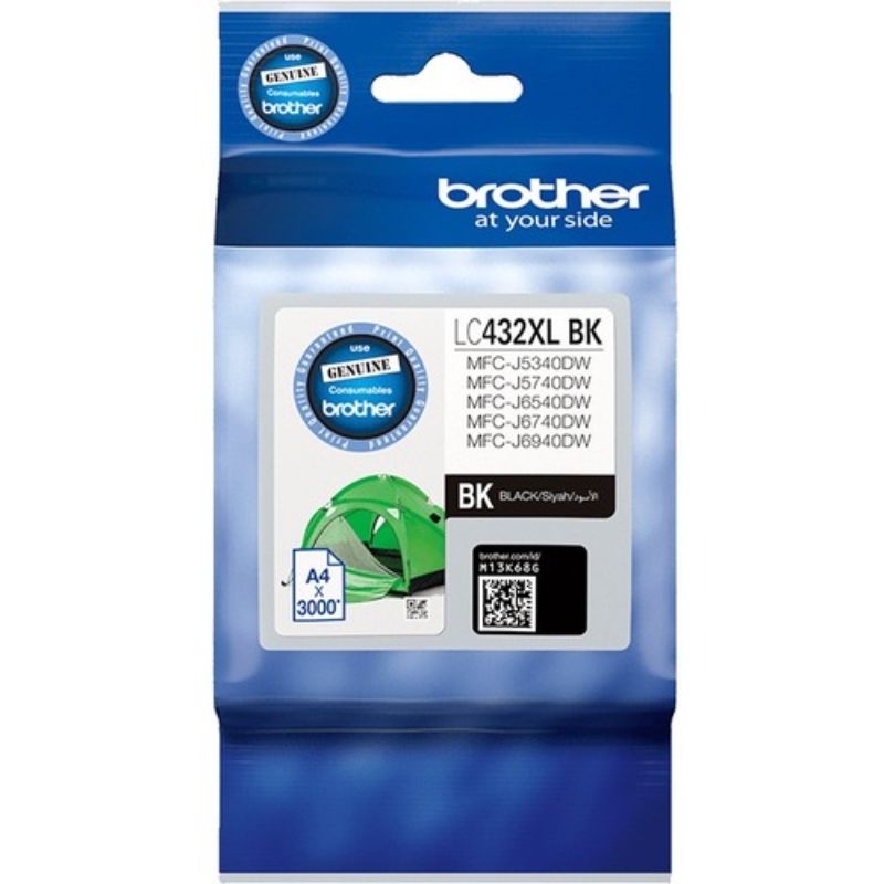 Brother LC432XLBK Original Ink Cartridge - Single Pack - Black - Inkjet - High Y