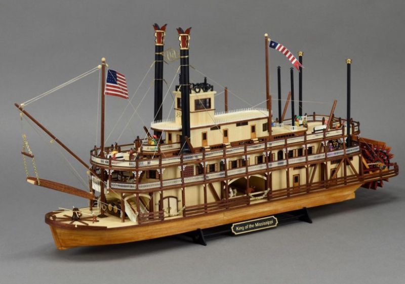 Wooden Ship and Fittings - Mississippi Paddle Steamer