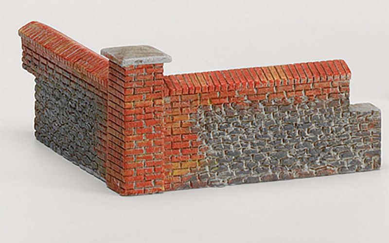 Hornby Brick Walling Corners for model railways, adding realistic architectural details to urban and village layouts.