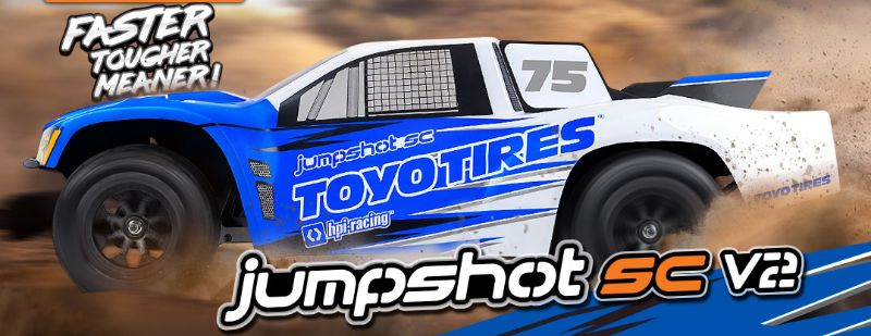 1/10 Jumpshot SC Toyo Tyres RC car features durable tires, metal transmission gears, and a powerful motor for thrilling off-road racing.