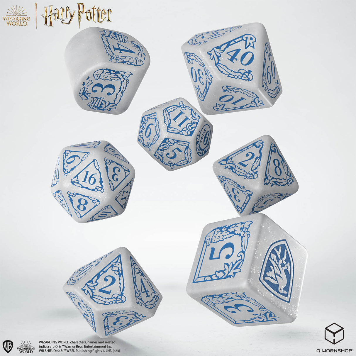 Q Workshop - Harry Potter Modern Dice Set - Ravenclaw - White Dice Set 7
