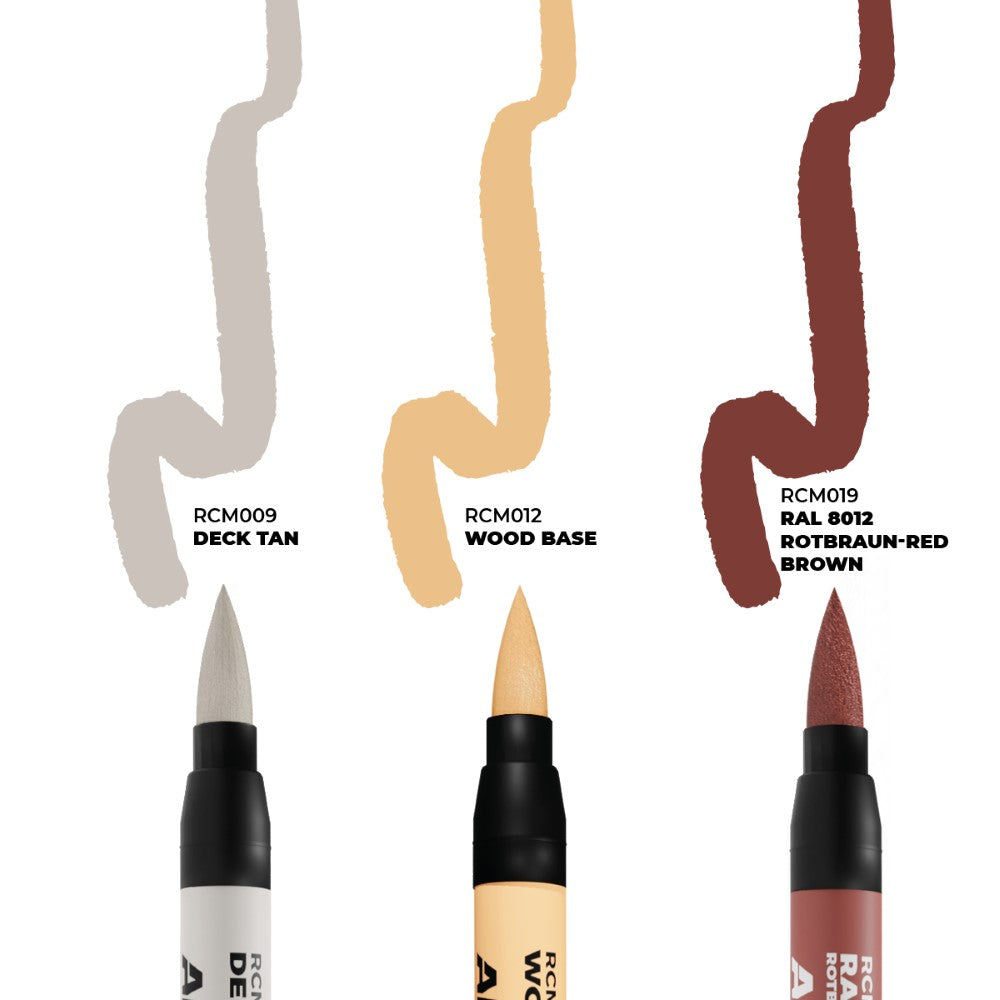 AK Interactive - RC Markers - Ships & Decks - Set 3 Real Colors Markers