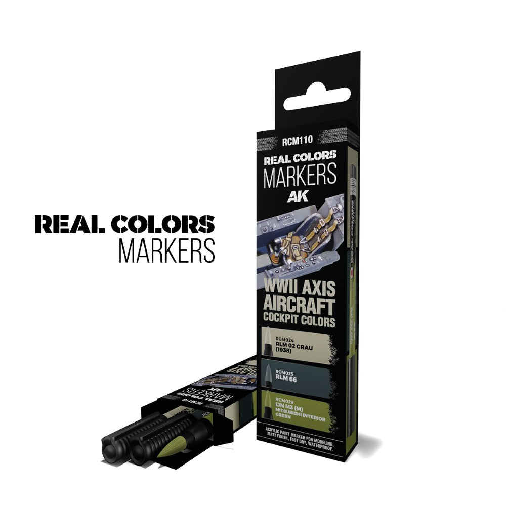 AK Interactive - RC Markers - Wwii Axis Aircraft Cockpit Colors - Set 3 Real