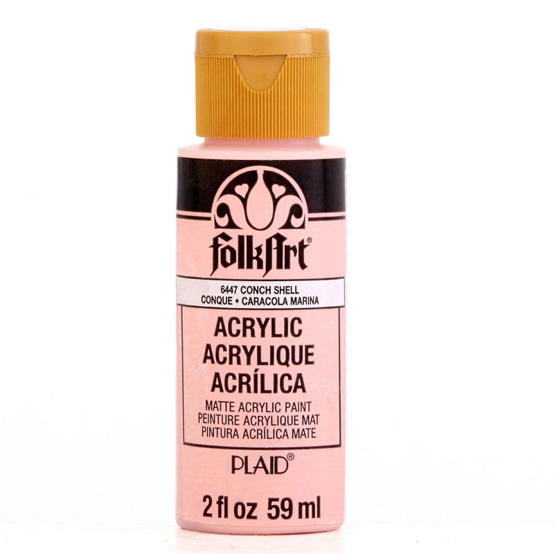 Folk Art Acrylic Paint 2oz in Conch Shell 6447 offers creamy consistency and vibrant color for versatile arts and crafts projects.