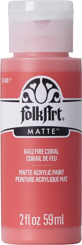 Folk Art Acrylic Paint 2oz/59ml FIRE CORAL 6452