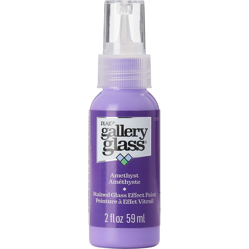 Amethyst stained glass paint in 59ml bottle, perfect for DIY projects with a vibrant, realistic glass-like finish.