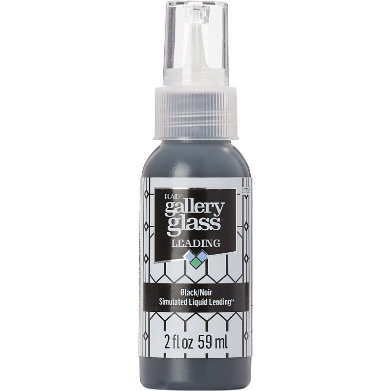 Plaid Gallery Stained Glass Paint 59ml LIQUID LEADING BLACK 19702