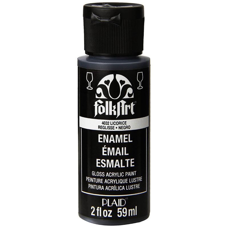 Folk Art Glass Acrylic Paint Enamel 2oz/59ml LICORICE 4032