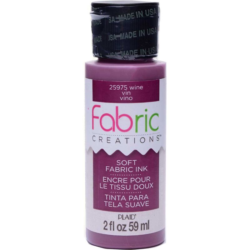 Rich WINE Soft Fabric Ink (2oz) for DIY projects, non-toxic, water-based, ultra-soft, and machine-washable for stylish creations.