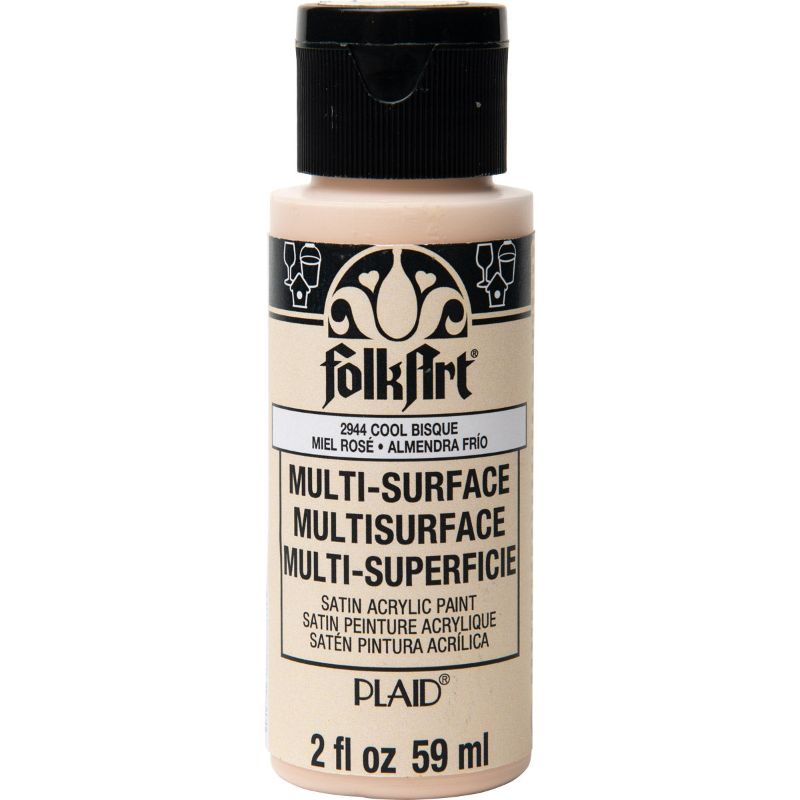 Folk Art Multi-surface Acrylic Paint in Cool Bisque, 2oz; smooth, vibrant paint for versatile crafting on multiple surfaces.