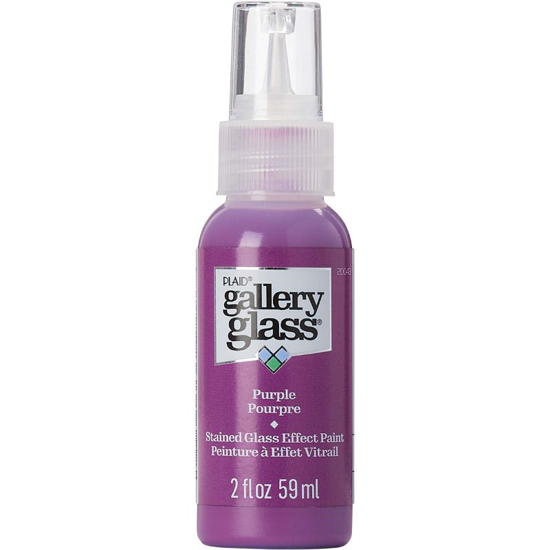 Vibrant purple stained glass paint for DIY projects, creating a realistic stained glass effect on various glass surfaces.