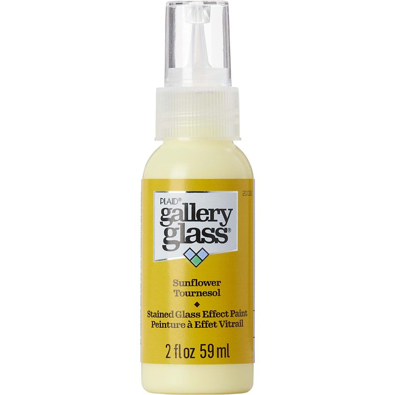Vibrant Sunflower stained glass paint for DIY projects, creating a realistic stained glass effect on various surfaces.