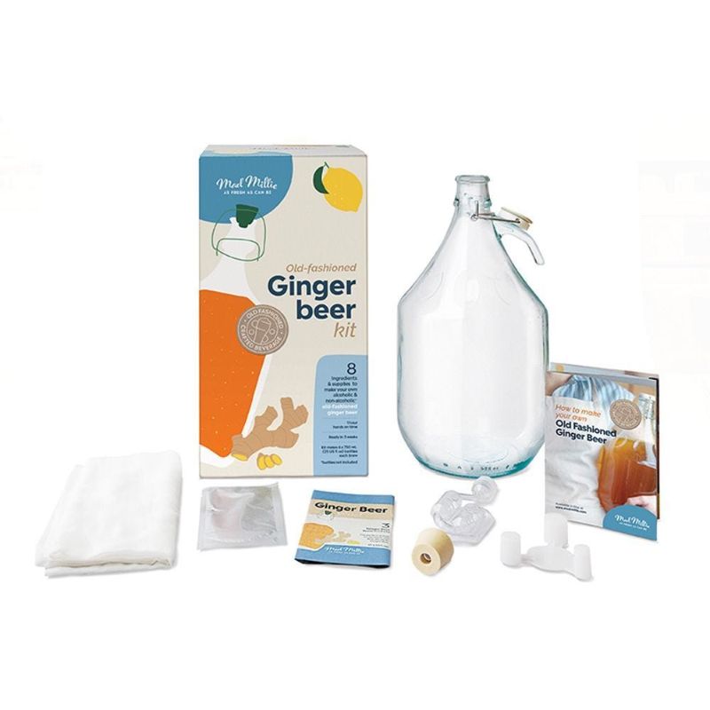 "Mad Millie Ginger Beer Kit: brew homemade ginger beer from scratch with natural ingredients in any kitchen."