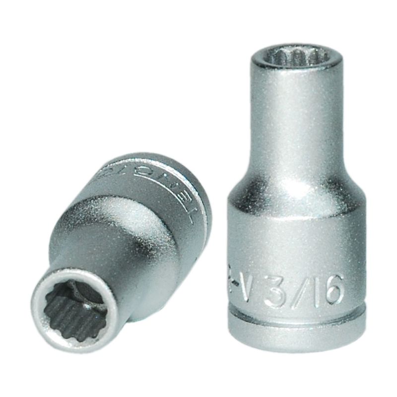 Teng 1/4in drive socket 3/16in 12pt, made of chrome vanadium steel for durability and secure fastening. Perfect for mechanics and DIY.