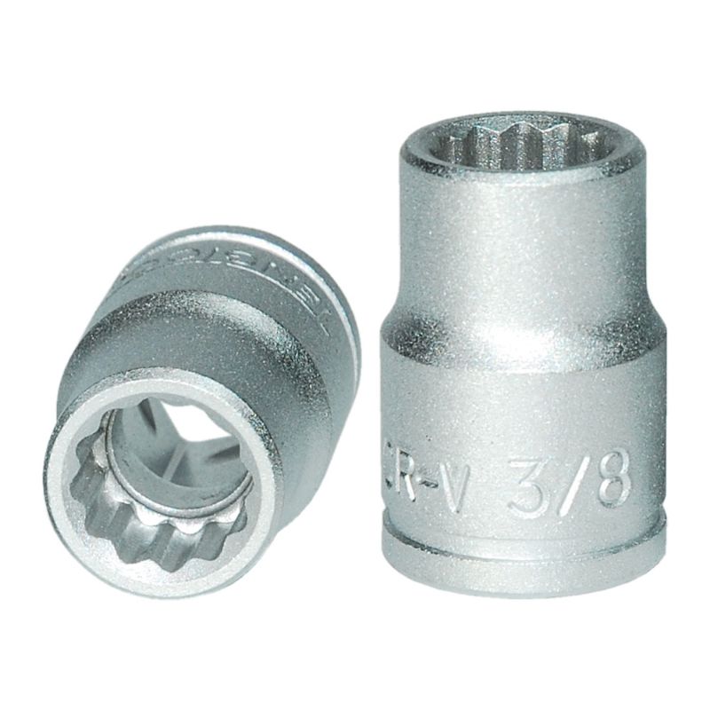 Teng 3/8in Dr. Socket, durable chrome vanadium steel, 12-point design, perfect for automotive and household repairs.