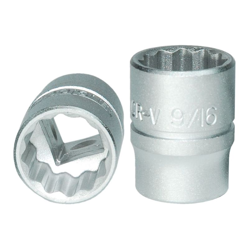 Teng 3/8in drive socket, 9/16in 12-point, designed for durability and precision in automotive and DIY projects.