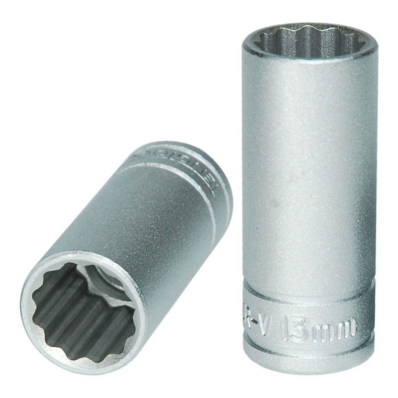 Teng 3/8in Drive Deep Socket 13mm 12pt, durable and precise tool for accessing nuts and bolts in tight spaces.