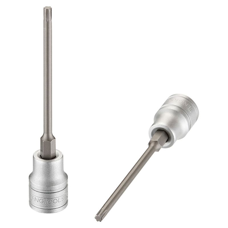Teng 3/8in Dr. Long Ribe Bit Socket #04, durable tool for deep fasteners and enhanced torque in automotive repairs.
