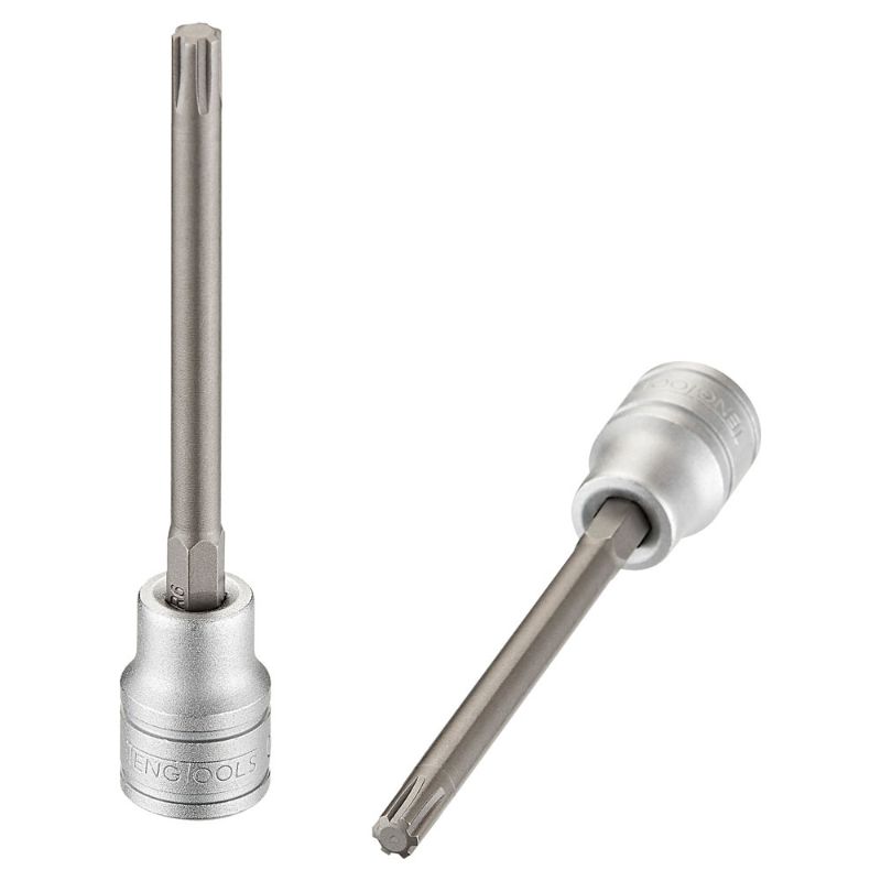 Teng 3/8in Dr. Long Ribe Bit Socket # 06, durable chrome vanadium steel, ideal for automotive and engineering tasks.