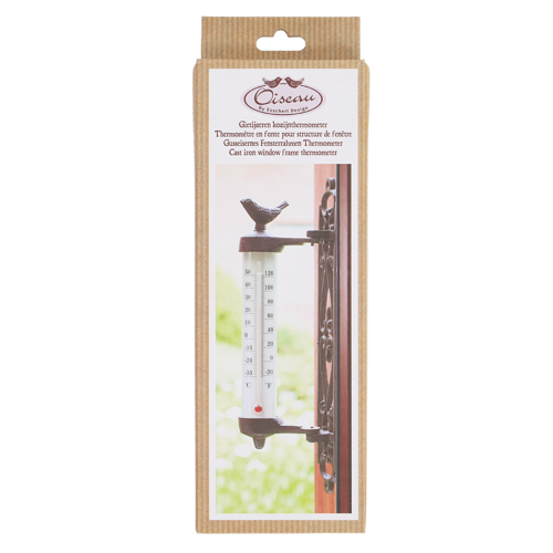 Wall Thermometer - Cast Iron Bird (5 x 9 x 27cm)