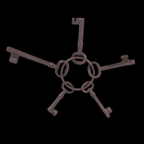 Cast Iron Key Ring - 5Pc (9 x 4 x 23cm)