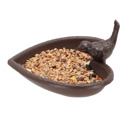 Bird Feeder/Bath - Cast Iron Heart 17cm (Set of 2)