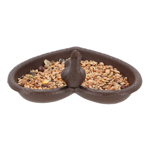 Bird Feeder/Bath - Cast Iron Heart 17cm (Set of 2)